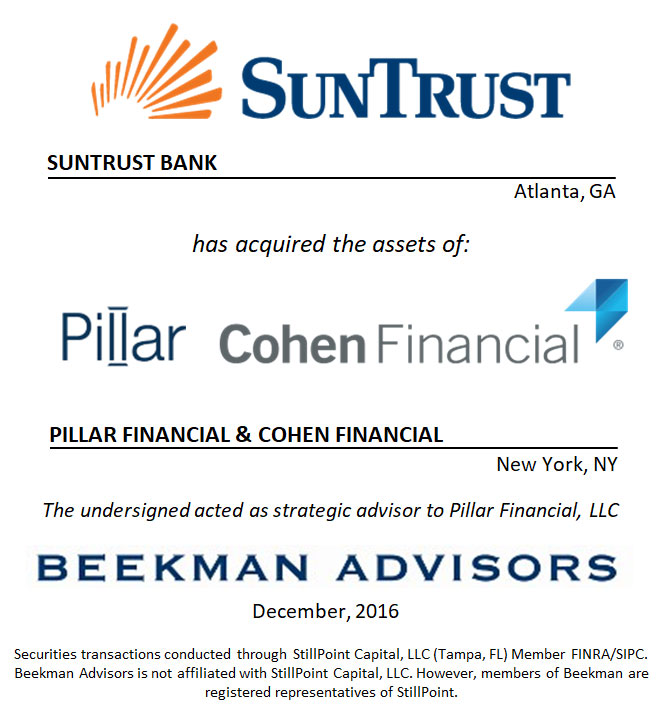 Suntrust Bank and Pillar Financial & Cohen Financial