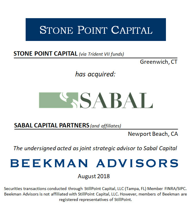 Stone Point Capital and Sabal Capital Partners