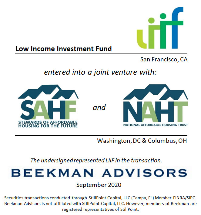 Low Income Investment Fund, SAHF & NAHT